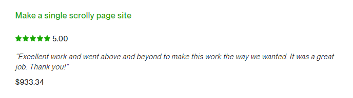 Testimonials from my freelance profile