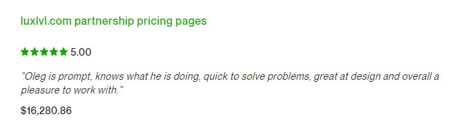 Testimonials from my freelance profile